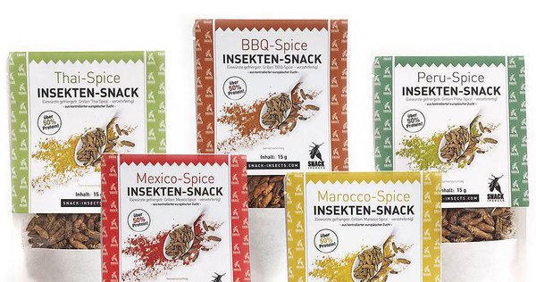 Wuestengarnele.de Insekten Snack Shop - gewürzte Grillen Snacks kaufen