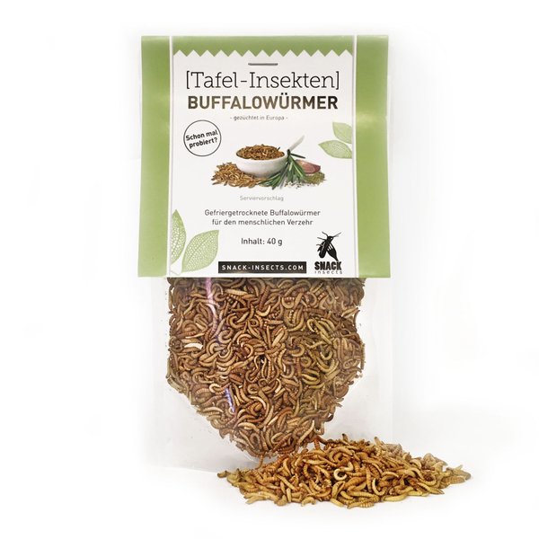 Buffalowürmer zum Essen kaufen - 40g essbare Buffalowürmer zum Kochen bestellen