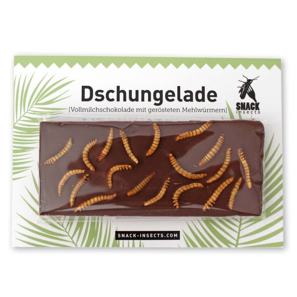 10x DSCHUNGELADE - Schokolade mit echten Würmern 50 Gramm