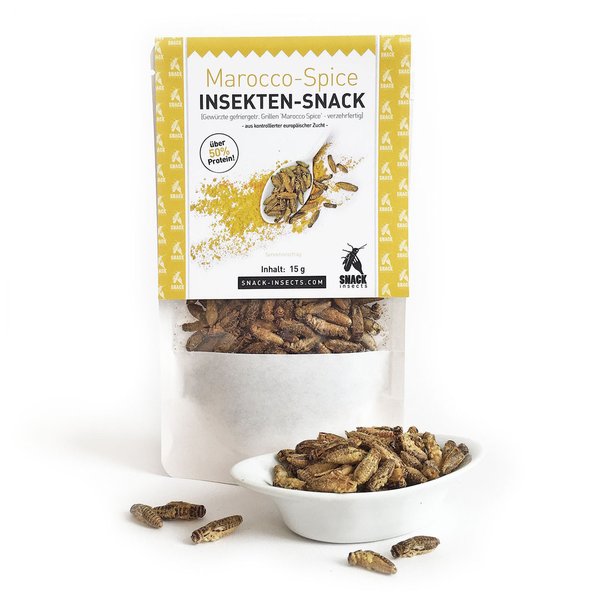 Insekten Snack 'Marocco-Spice' - 15g gewürzte Grillen von Snack-Insects