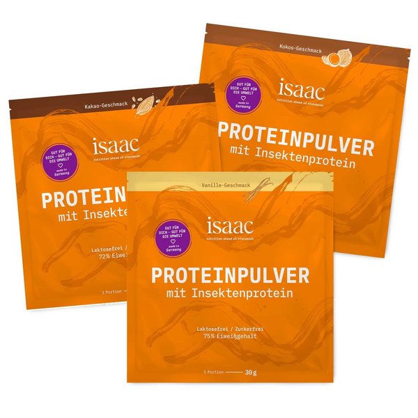 ISAAC Proteinpulver Probier-Set / 3 x 30g mit Insekten-Protein Insektenprotein